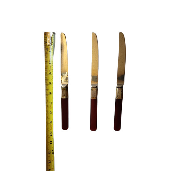 Vintage Prisma Laslo For Mikasa Made in Japan 3 Opaque Handles Knives - Picture 5 of 6